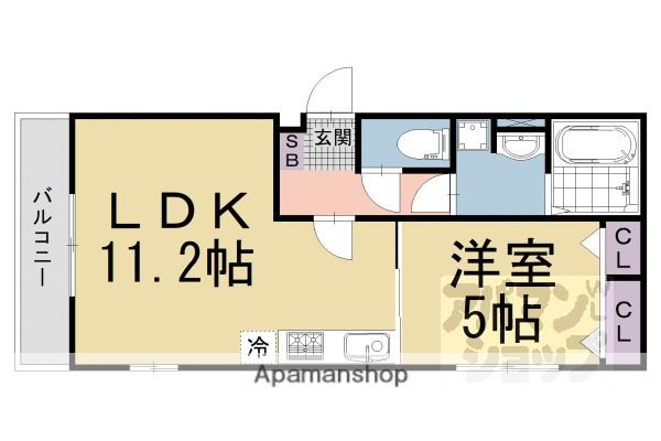 DROOM深草小久保町C(1LDK/1階)の間取り写真