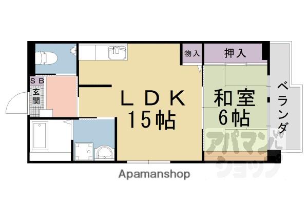 洛和ホーム 音羽の里(1LDK/4階)の間取り写真