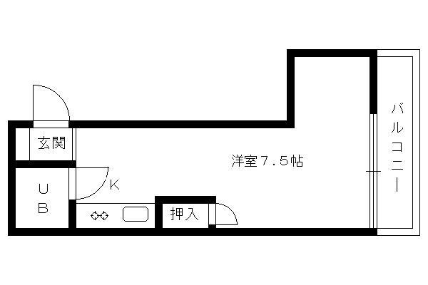 コーポ平塚(1K/3階)の間取り写真