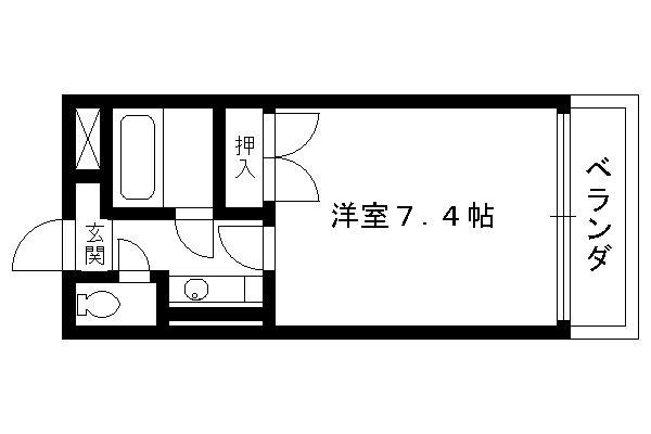 サンヴェール深草(1K/2階)の間取り写真