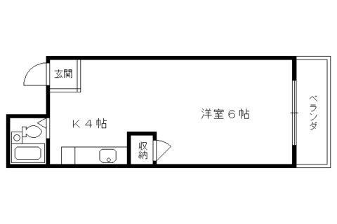 第2グランドールMIYAGAWA(1K/1階)の間取り写真