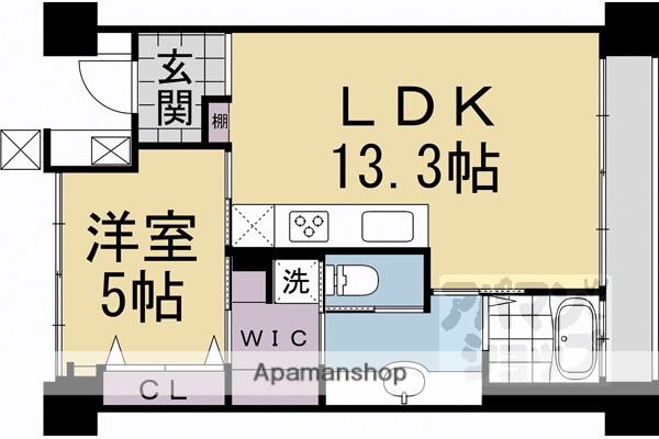 シャリマー西大路(1LDK/7階)の間取り写真