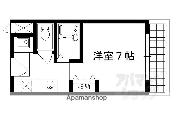 御所西セントラルハイツ(1K/4階)の間取り写真