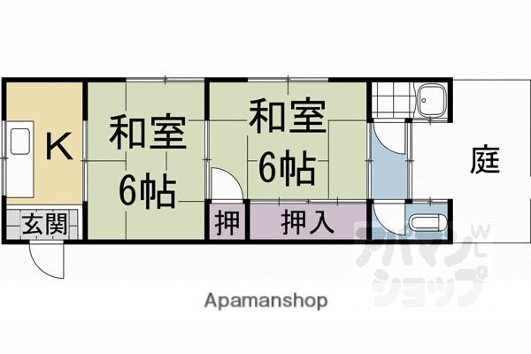 ハイツ雪(2K/1階)の間取り写真