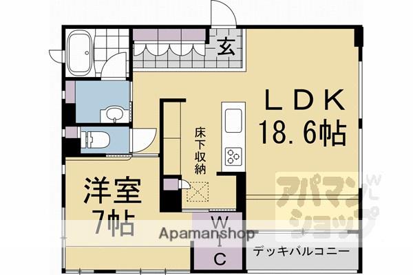 パーチェ岡崎神宮道(1LDK/1階)の間取り写真