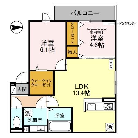 D-RESIDENCE東寺(2LDK/2階)の間取り写真