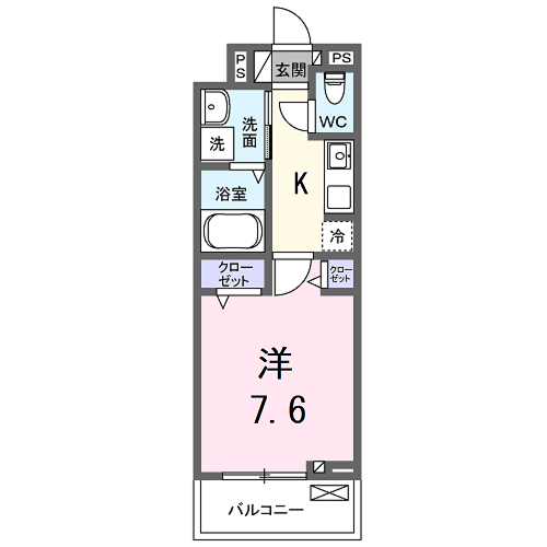 コンチェストⅢ祥豊(1K/3階)の間取り写真