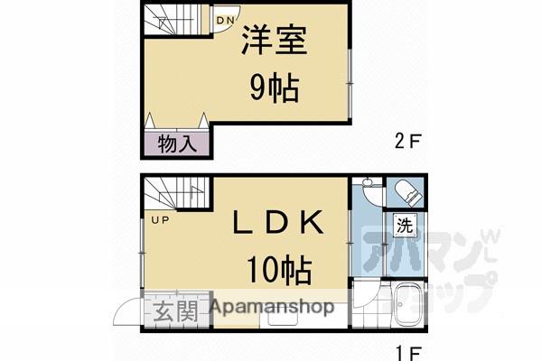 京阪電気鉄道鴨東線 神宮丸太町駅 徒歩7分 2階建 築86年(1LDK)の間取り写真