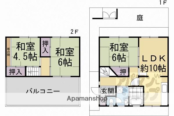 桃山町大島貸家(3LDK)の間取り写真