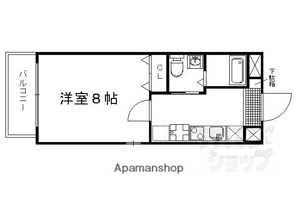 J&N三条神宮前(1K/4階)の間取り写真