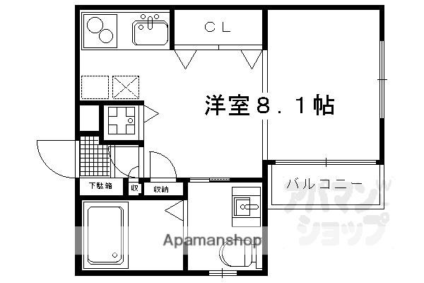 J&N三条神宮前(ワンルーム/1階)の間取り写真