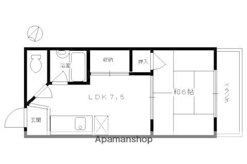 第1嶋本マンション(1DK/5階)の間取り写真