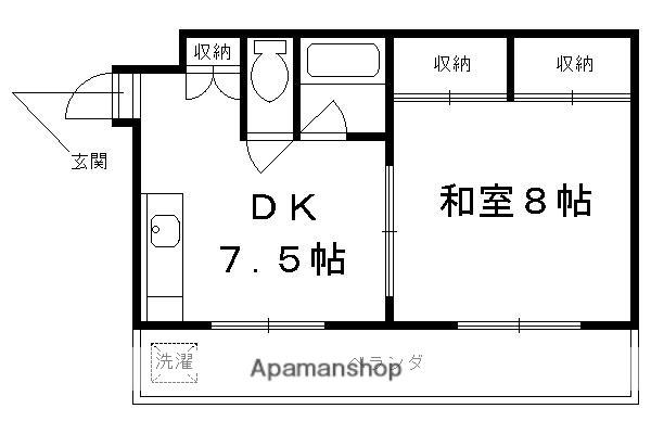 クローバーハウス(1DK/3階)の間取り写真