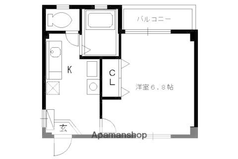 ノース HILLS(1K/2階)の間取り写真
