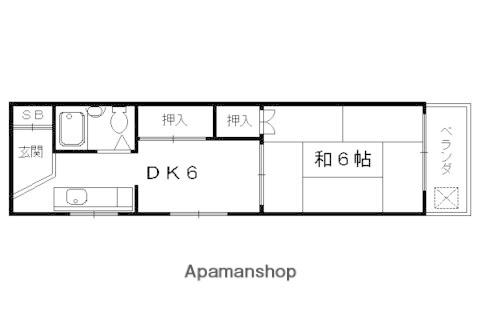 ヌヴェールハイツ(1DK/2階)の間取り写真