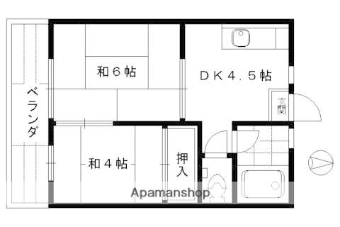 三洋コーポ(2DK/2階)の間取り写真