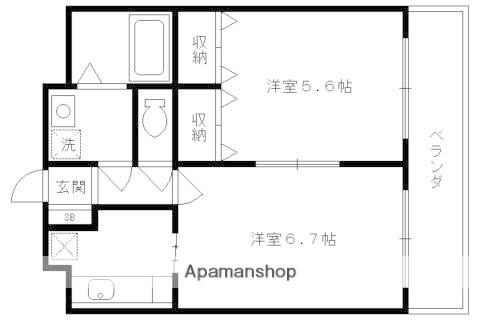 DETOM-1東福寺(2K/3階)の間取り写真