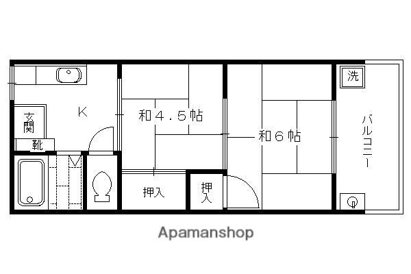 富家マンション(2K/2階)の間取り写真