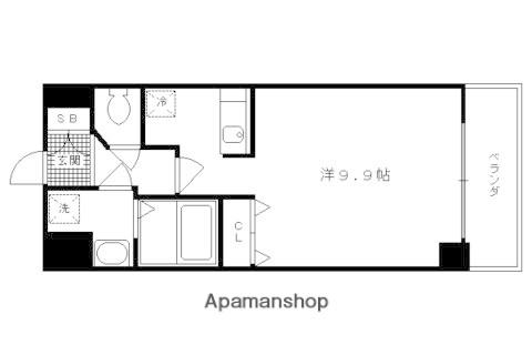 ライジングコート京都西院フロンティアII(1K/1階)の間取り写真