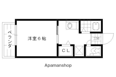 ルミエール唐橋(1K/1階)の間取り写真