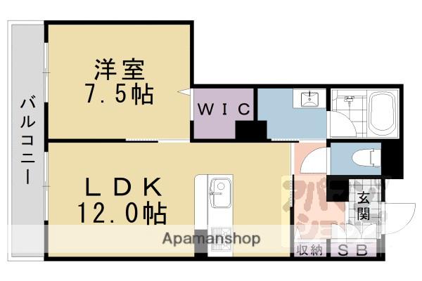 ヴェスプッチ二条城(1LDK/2階)の間取り写真