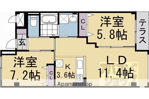 サン ラフォーレ(2LDK/3階)の間取り写真