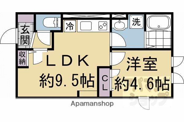 MOCXION桃山(1LDK/3階)の間取り写真