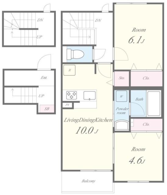 グレーヌ東寺(2LDK/3階)の間取り写真