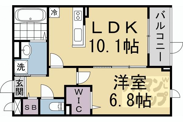 アーバンコート堀川西(1LDK/5階)の間取り写真
