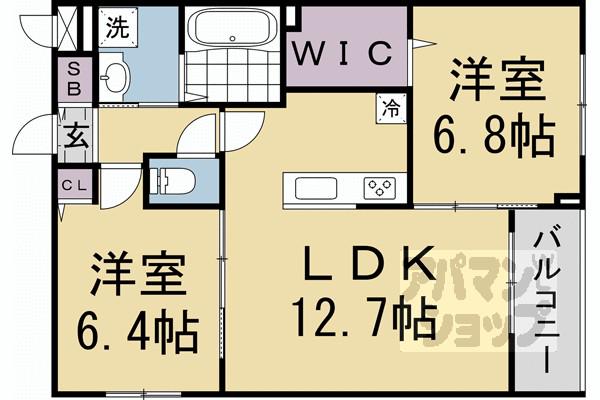 アーバンコート堀川西(2LDK/2階)の間取り写真