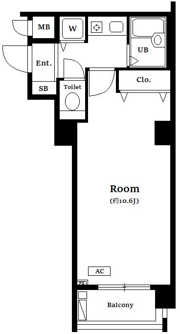 サムティ京都祇園(1K/1階)の間取り写真