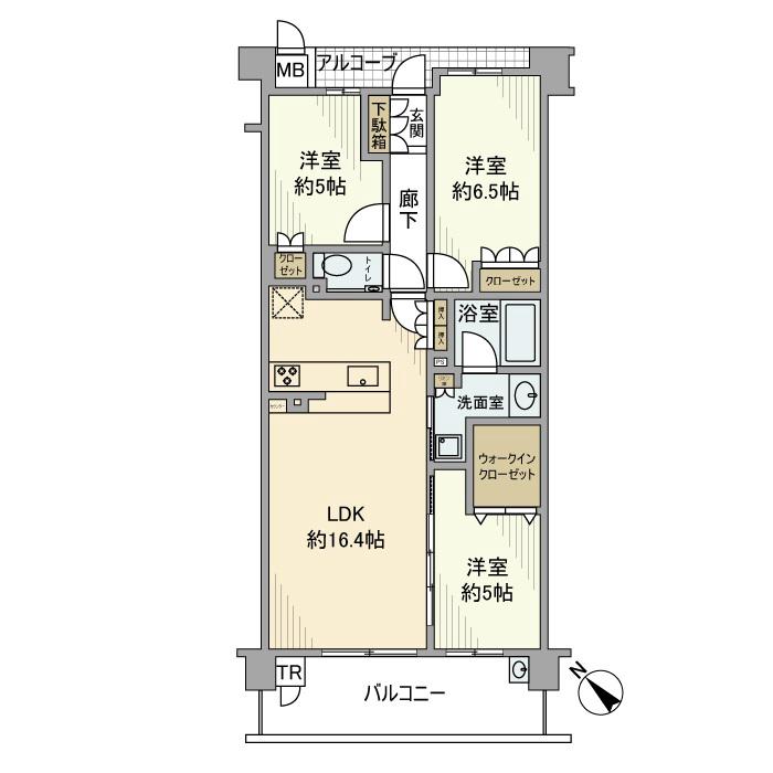 ジ・アーバネックス京都松ヶ崎(3LDK/3階)の間取り写真