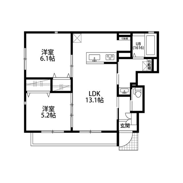アムール京都梅小路(2LDK/1階)の間取り写真