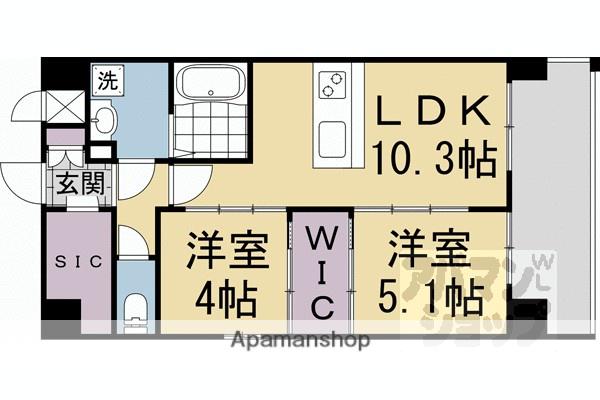 LIVECASA千本今出川(2LDK/5階)の間取り写真
