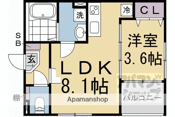 ブリスエスポワール(1LDK/1階)の間取り写真