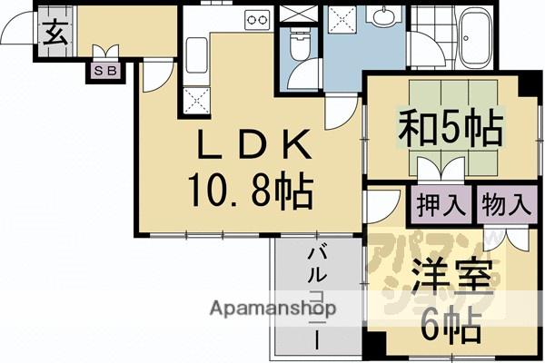 オークリッチ松原(2LDK/4階)の間取り写真