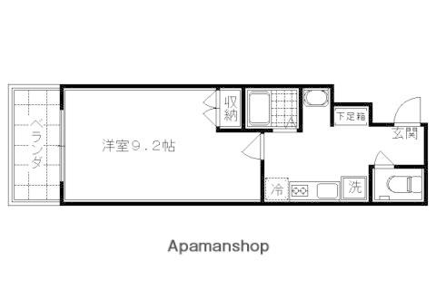 エスポワール二条城(1K/2階)の間取り写真