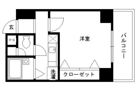 ラ・ビーム河原町(1K/4階)の間取り写真