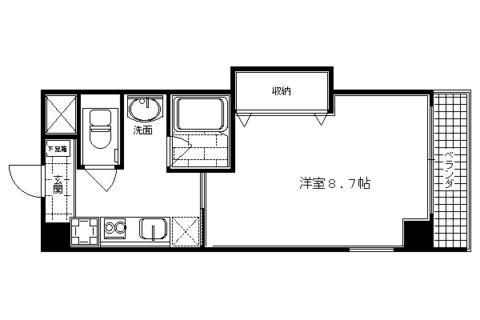 CASA DE ISSA(1K/6階)の間取り写真