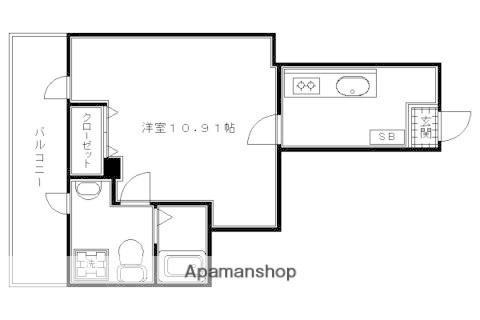 祇園ケントビル(1K/4階)の間取り写真