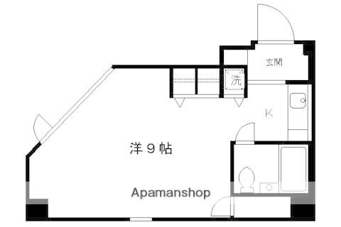 スタジオーネ桂(1K/4階)の間取り写真