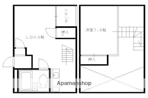 西八反田町マンション(1LDK/3階)の間取り写真