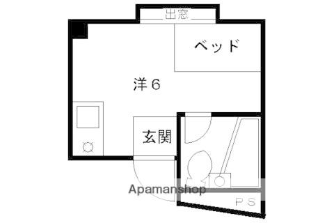 シャピタン六角(1K/4階)の間取り写真