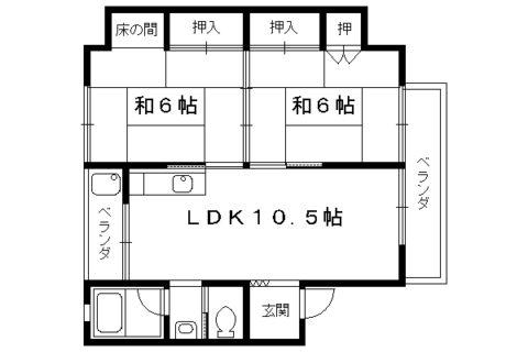 ヴィラアサダ(2LDK/1階)の間取り写真