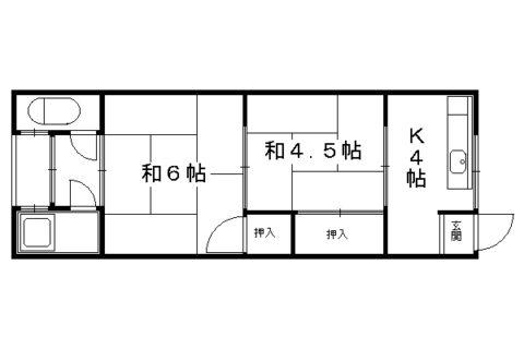 ハイム豊(2DK/1階)の間取り写真