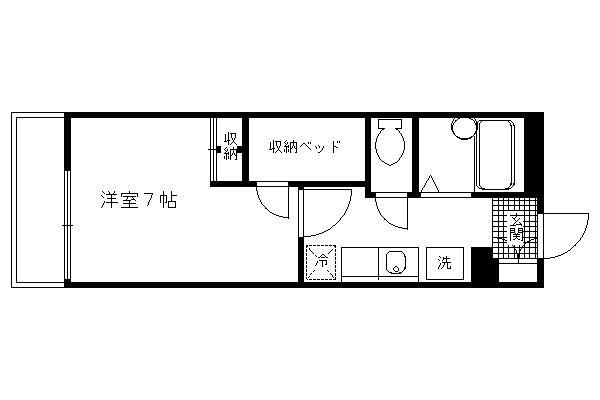 レオパレスOKANISHI(1K/2階)の間取り写真