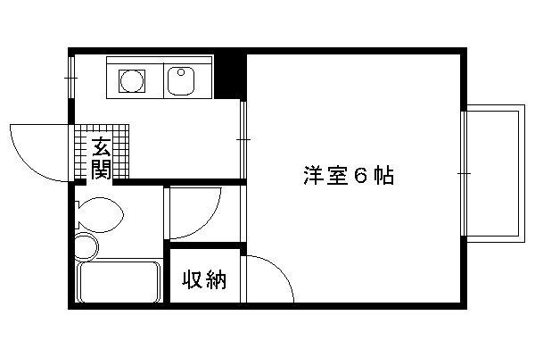 ベルハイツ(1K/1階)の間取り写真