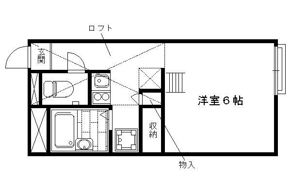 レオパレスALTAI(1K/2階)の間取り写真