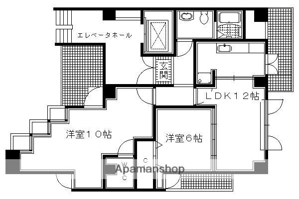 ブレインズ一乗寺(2LDK/4階)の間取り写真