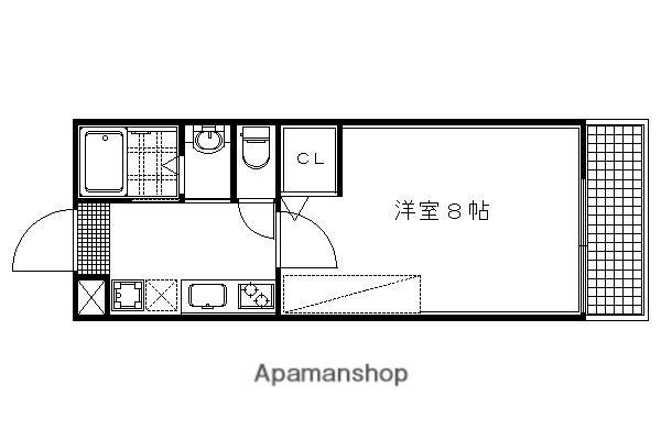 アークリード西院(1K/2階)の間取り写真